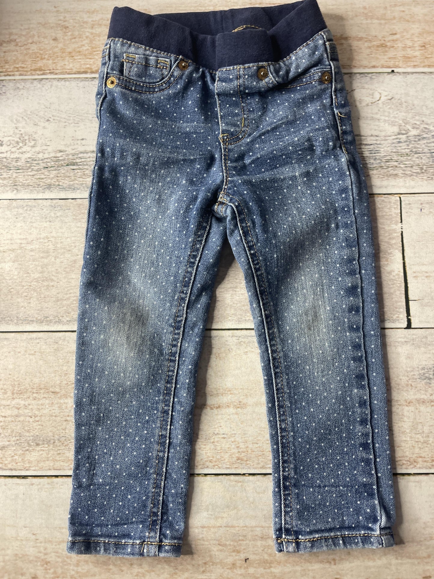 cherokee Girls Denim | White | polka dot Jeans Size: 2T Denim | White | polka dot