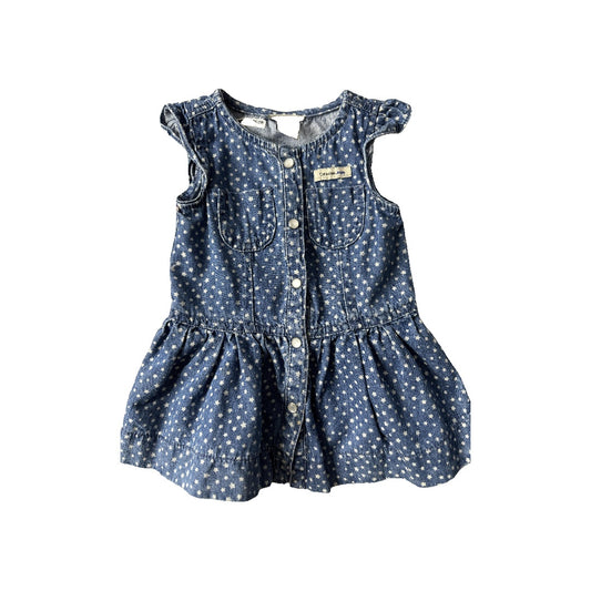 Calvin Klein Girls Denim | White Dress Size: 6-9 months Denim | White