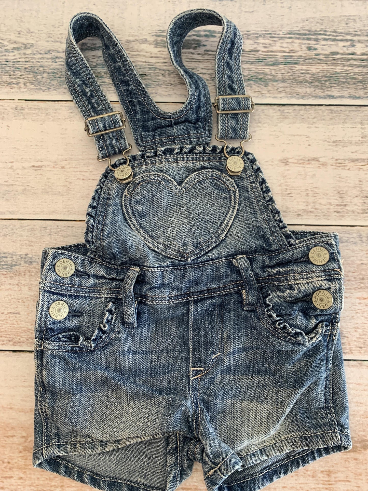 Girls Denim Overalls Size: 2T Denim