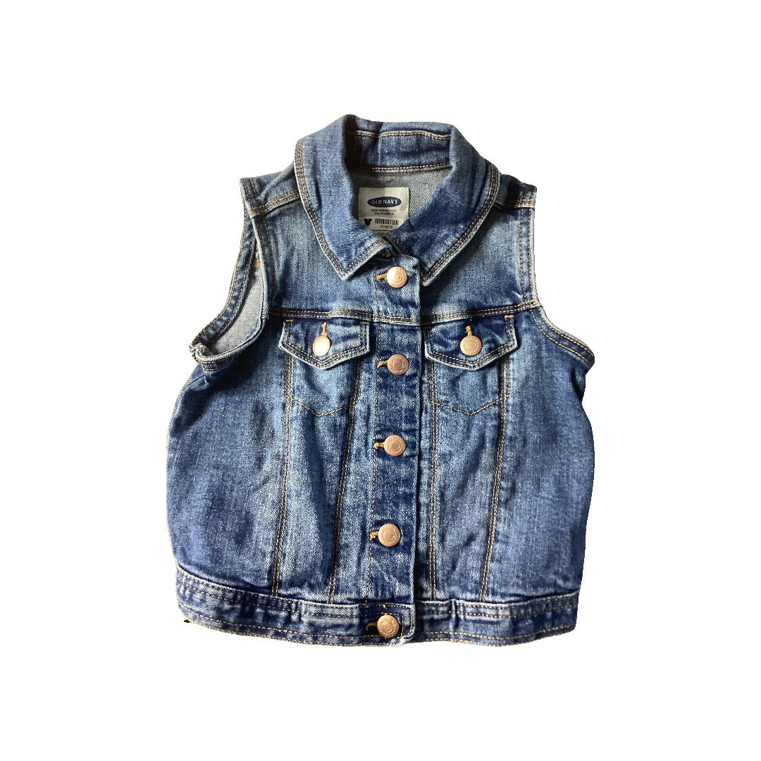 Old Navy Girls Denim Vest Size: 4T Denim