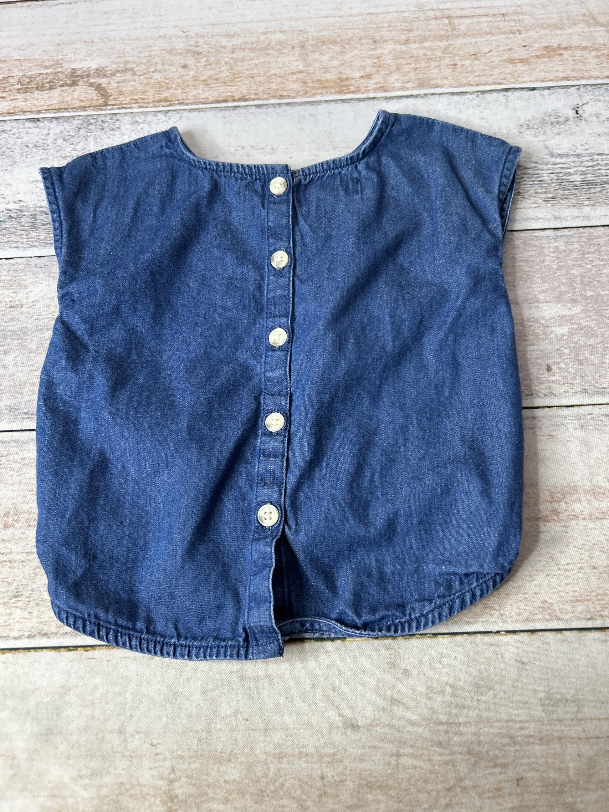 Girls Denim Short Sleeve Shirt Size: 18-24 months Denim
