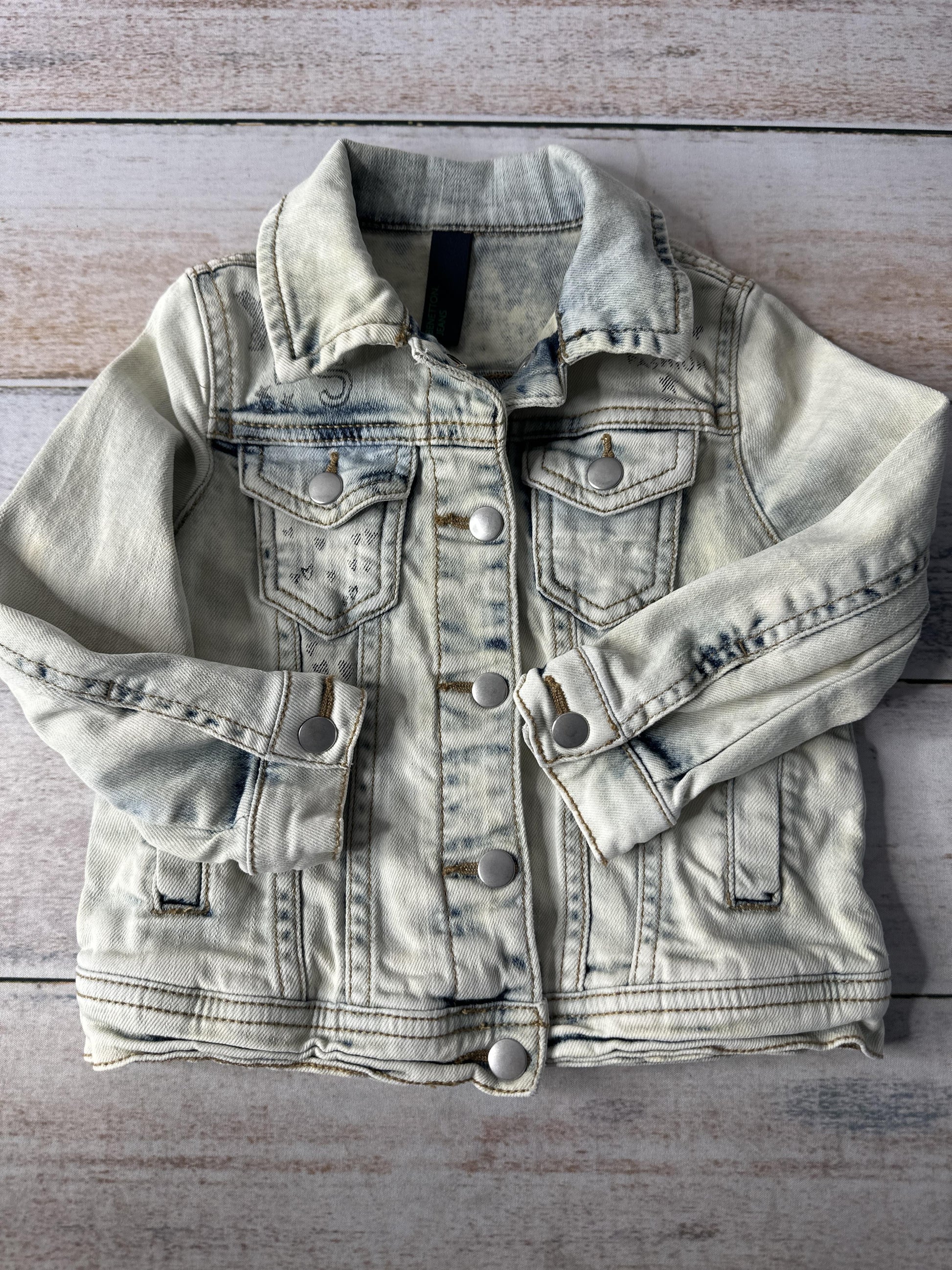 Bennetton Girls Denim Jacket Size: 3T Denim