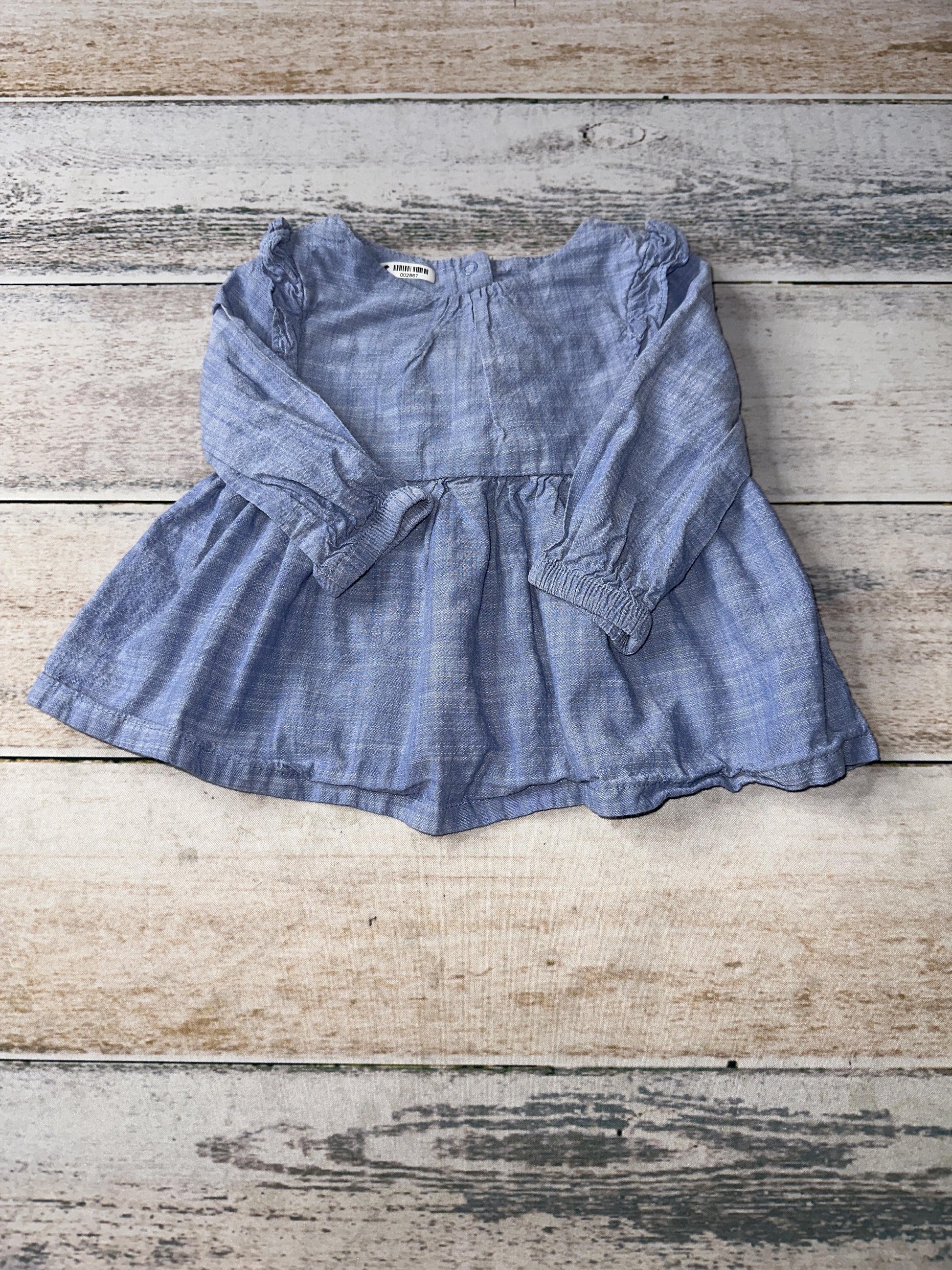 Cat & Jack Girls Denim Long Sleeve T-Shirt Size: 6-9 months Denim