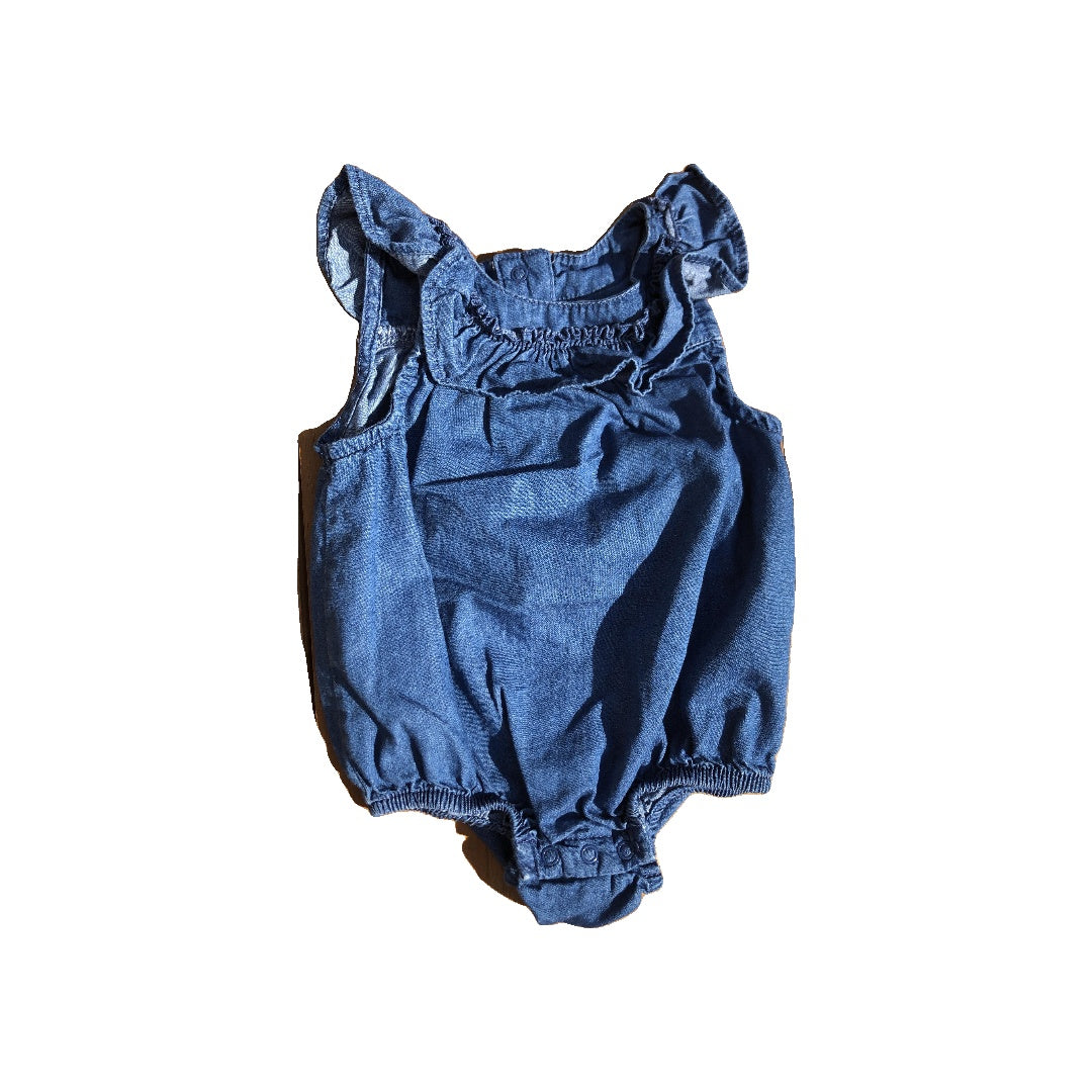 Cat & Jack Girls Denim Romper Size: 0-3 months Denim