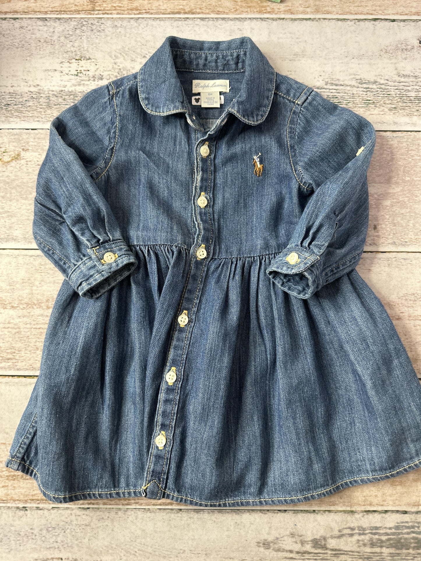 Ralph Lauren Girls Denim Dress Size: 6 months Denim