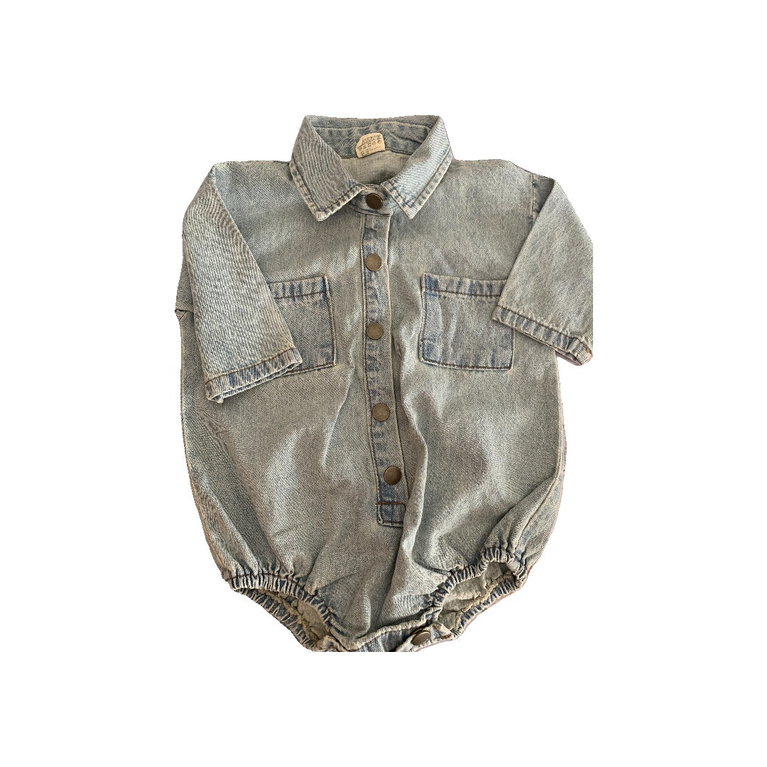 Blackbean Girls Denim Long Sleeve Outfit Size: 9-12 Months Denim