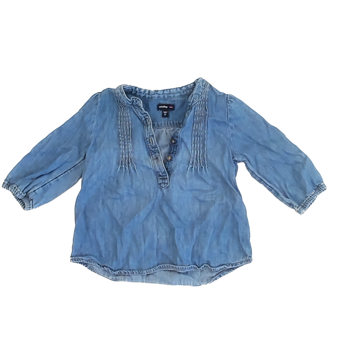 Gap Girls Denim Long Sleeve Shirt Size: 4T Denim