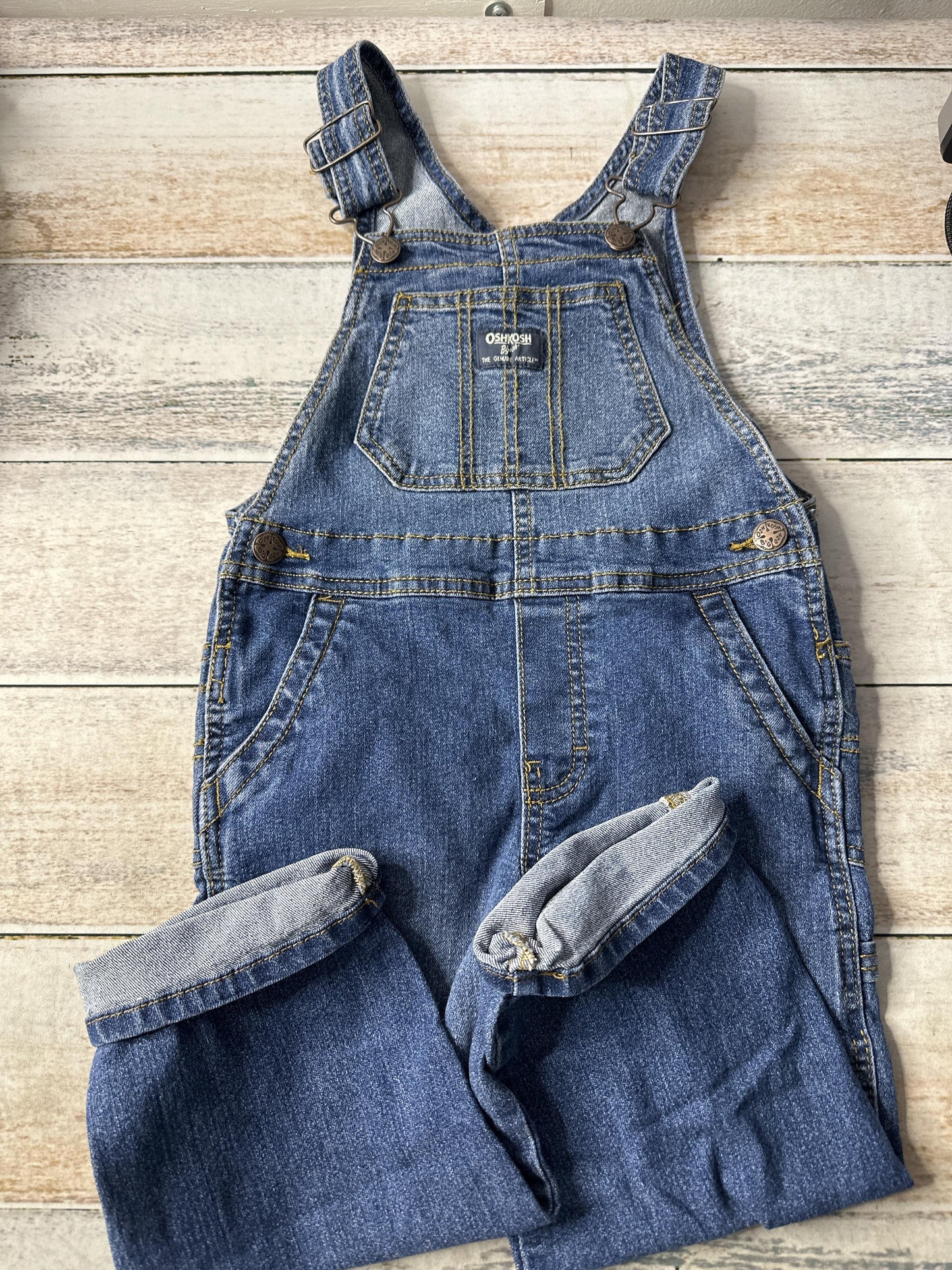OshKosh Unisex Denim Overalls Size: 4T Denim