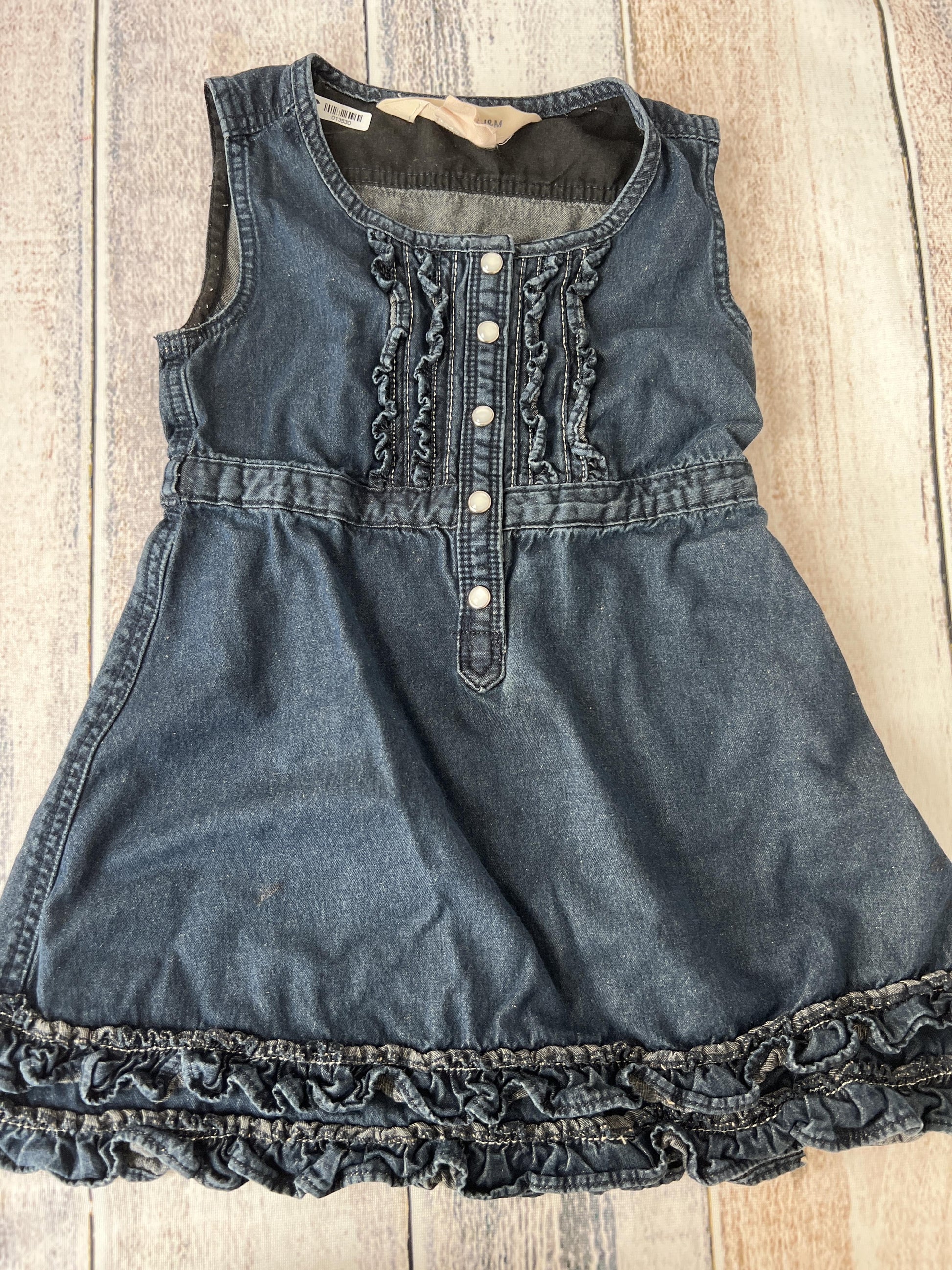 H&M Girls Denim Dress Size: 3T Denim
