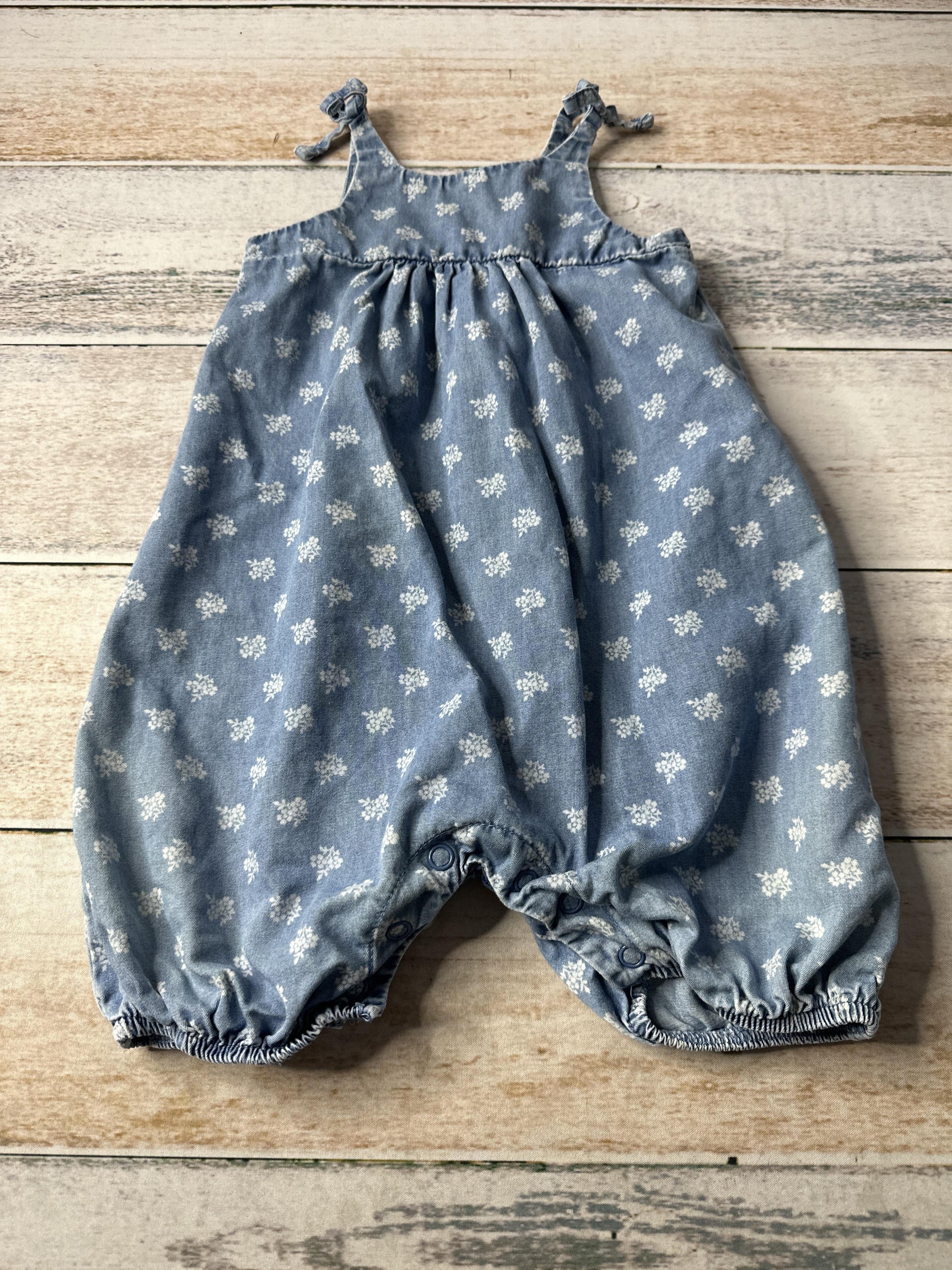 BabyB‚Äôgosh Girls Denim Romper Size: 12 months Denim