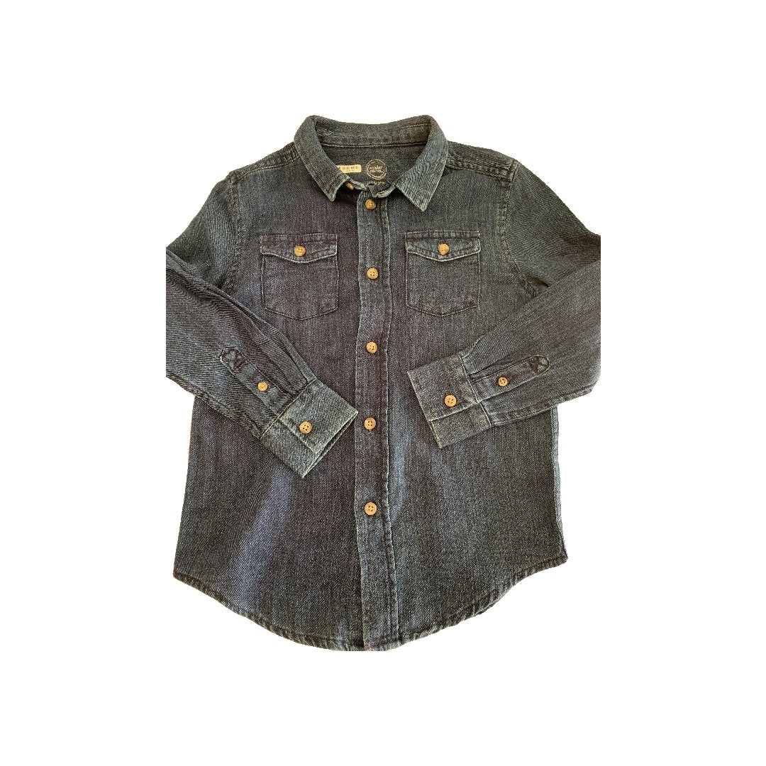 Boys Denim Button Down Short Sleeve Size: 4T Denim