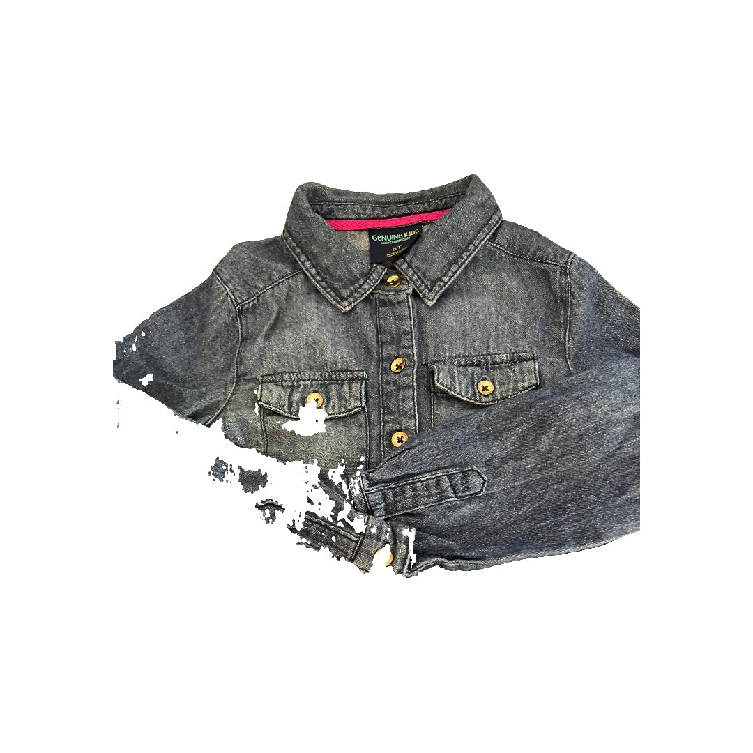 Gymboree Girls Denim Long Sleeve Shirt Size: 5 Denim