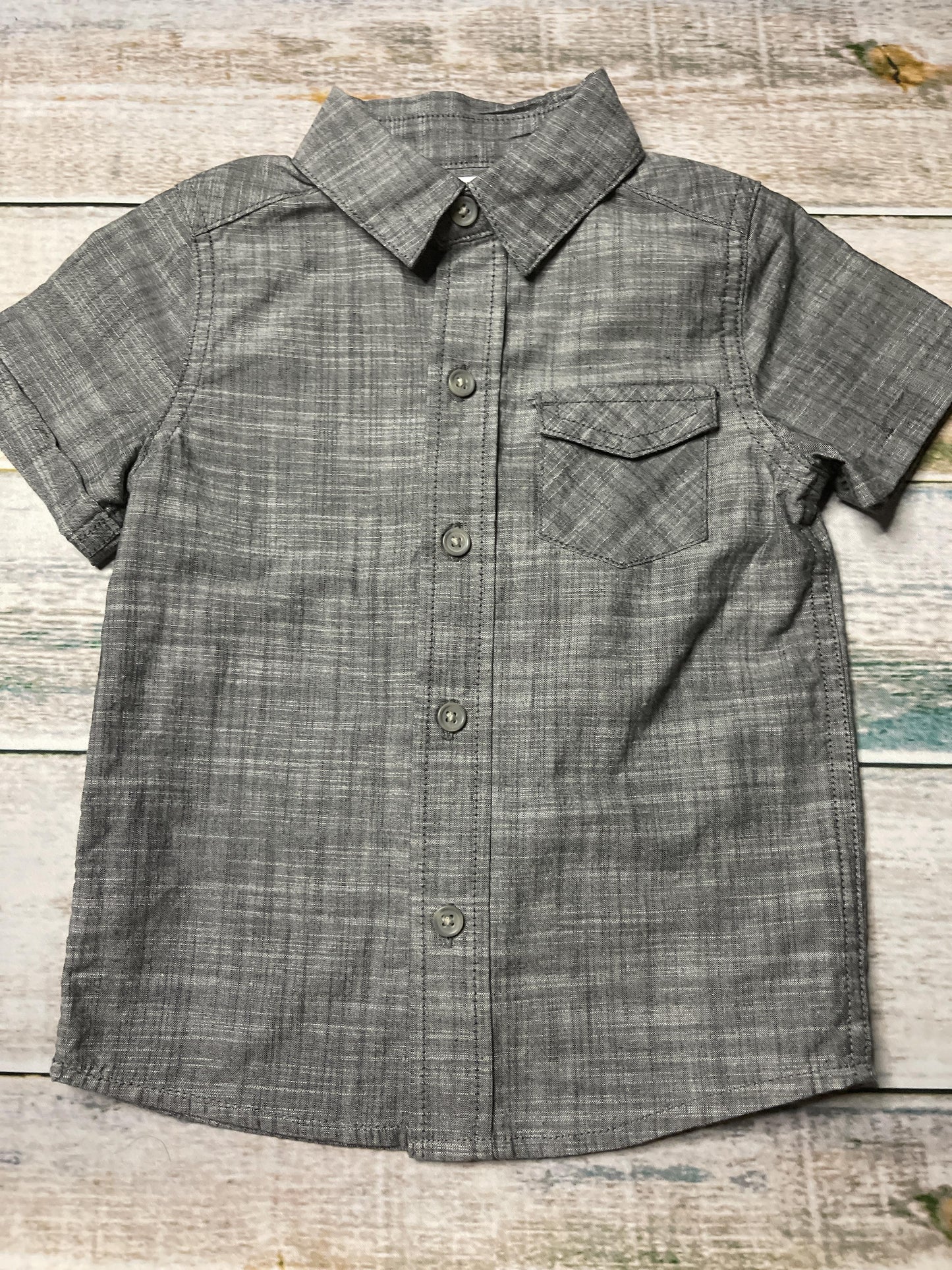 Cat & Jack Boys Denim Button Down Short Sleeve Size: 2T Denim