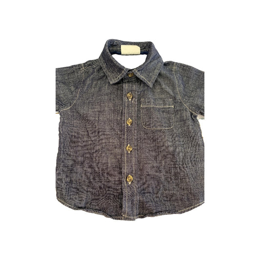 Crazy 8 Boys Denim Button Down Short Sleeve Size: 6-12 months Denim