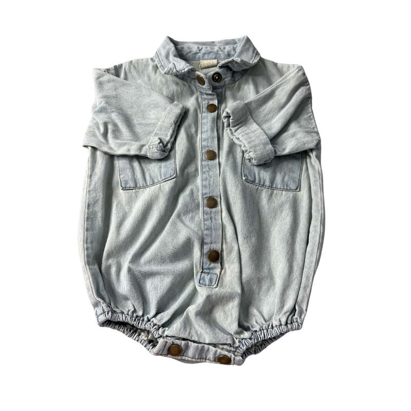 Blackbean Unisex Denim Romper Size: 18-24 months Denim