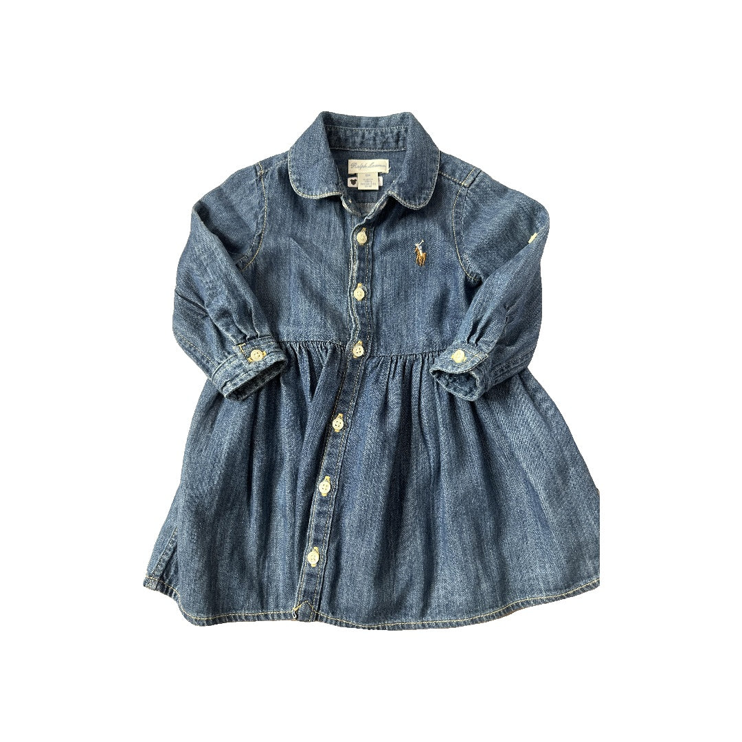 Ralph Lauren Girls Denim Dress Size: 6 months Denim