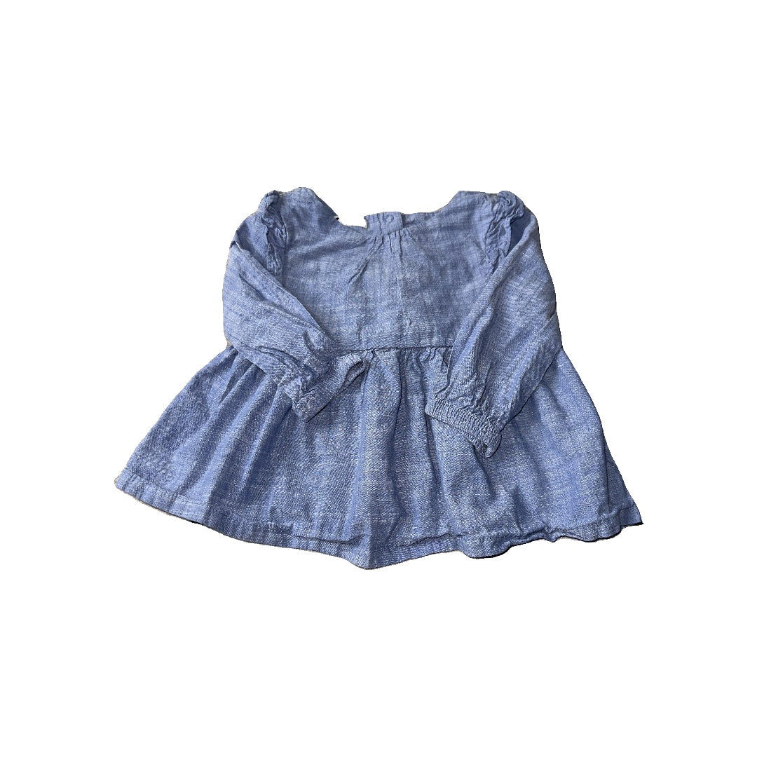 Cat & Jack Girls Denim Long Sleeve T-Shirt Size: 6-9 months Denim