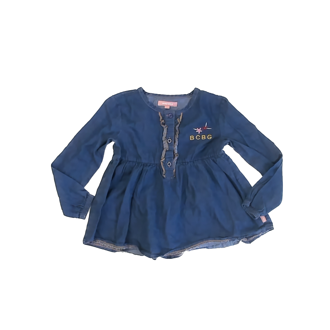 BCBG Girls Girls Denim Long Sleeve Tops Size: 5T Denim