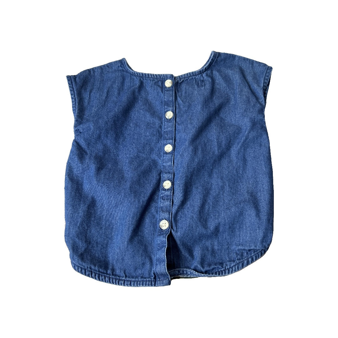 Girls Denim Short Sleeve Shirt Size: 18-24 months Denim