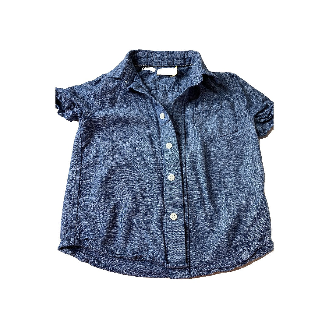 Rumi + Ryder Boys Denim Button Down Short Sleeve Size: 4-5 Years Denim