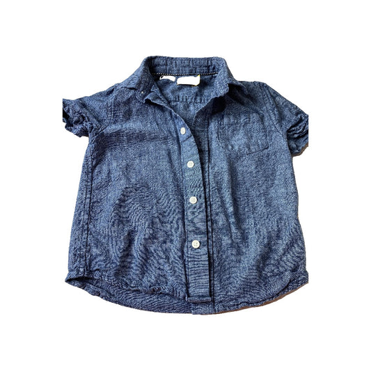 Rumi + Ryder Boys Denim Button Down Short Sleeve Size: 4-5 Years Denim