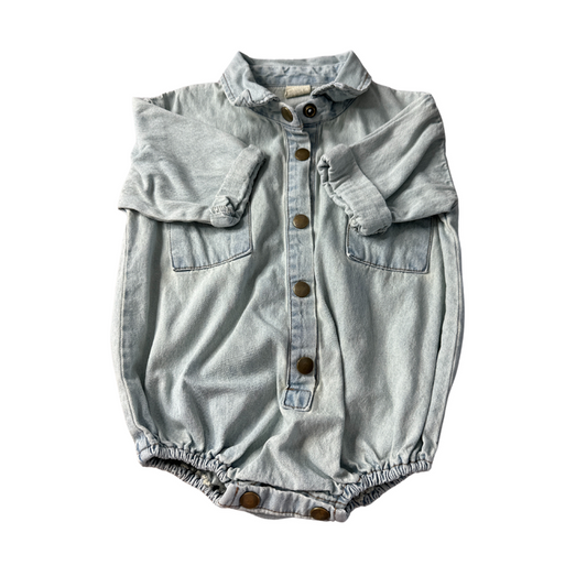 Blackbean Unisex Denim Romper Size: 18-24 months Denim