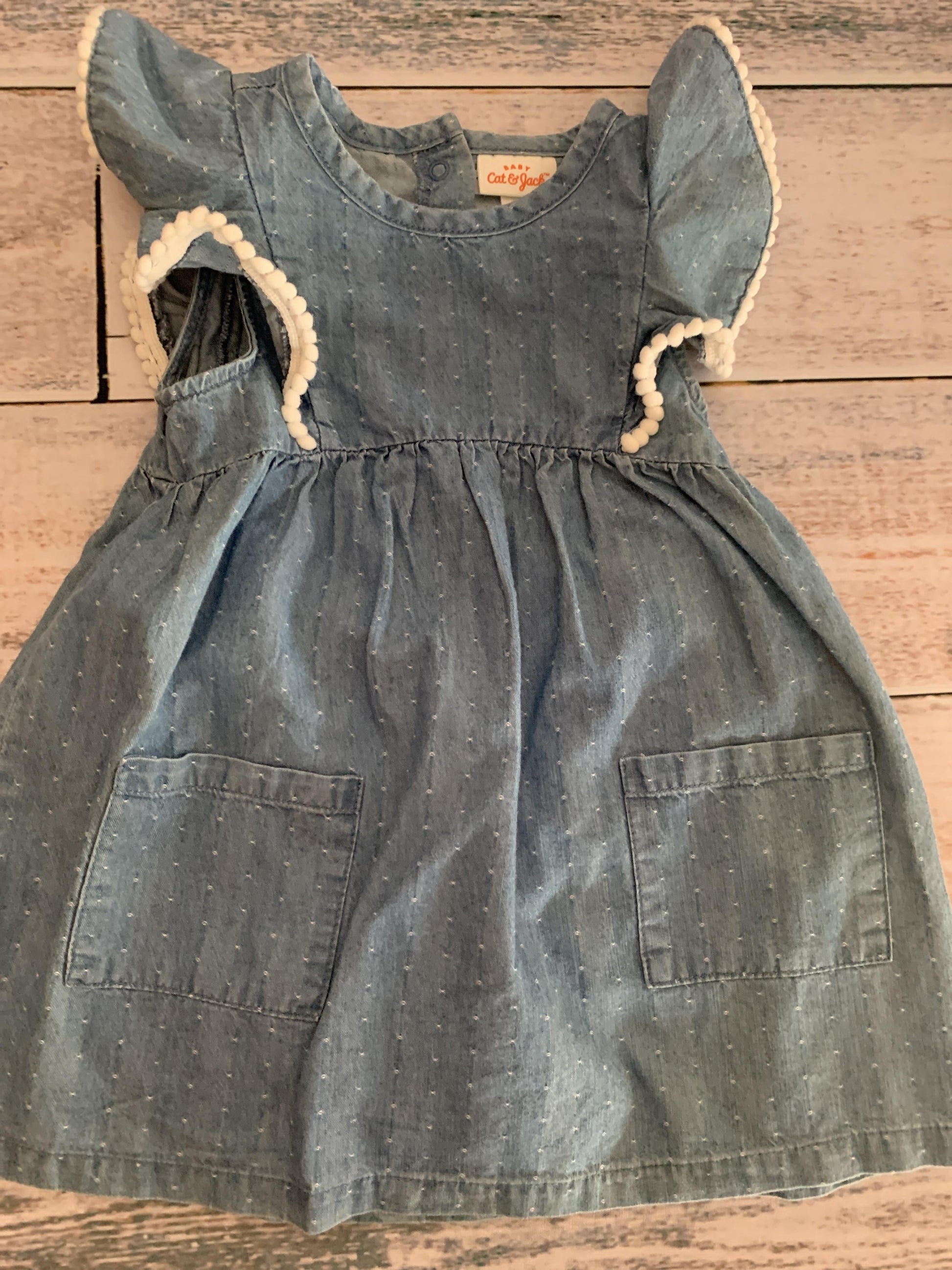 Cat & Jack Girls Denim Dress Size: 12M Denim