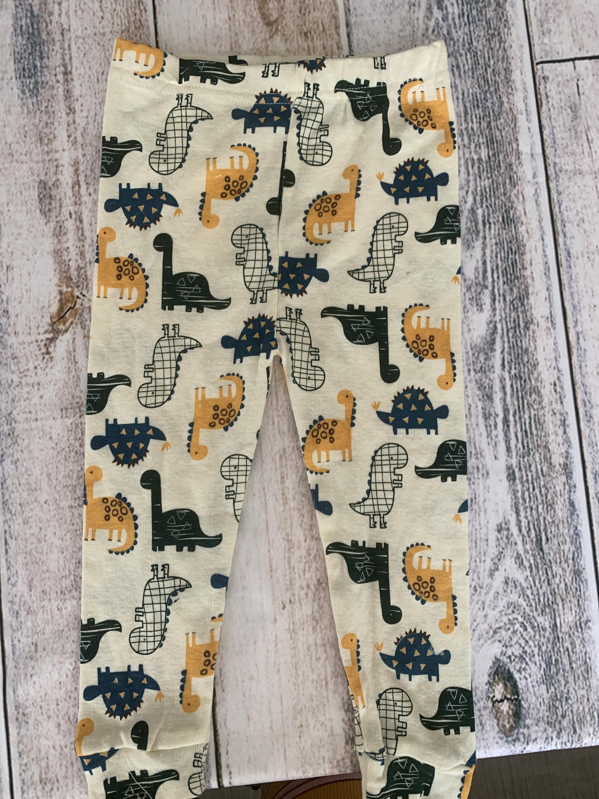 Chick Pea Boys Dinosaur | Navy Blue | Yellow Pajamas Size: 18 months Dinosaur | Navy Blue | Yellow