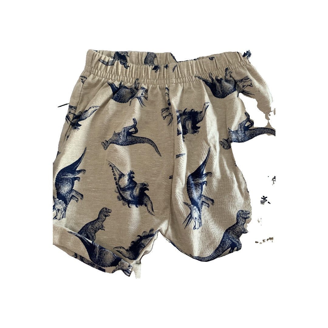 Old Navy Boys Dinosaur | Tan | Navy Blue Shorts Size: 12-18 months Dinosaur | Tan | Navy Blue
