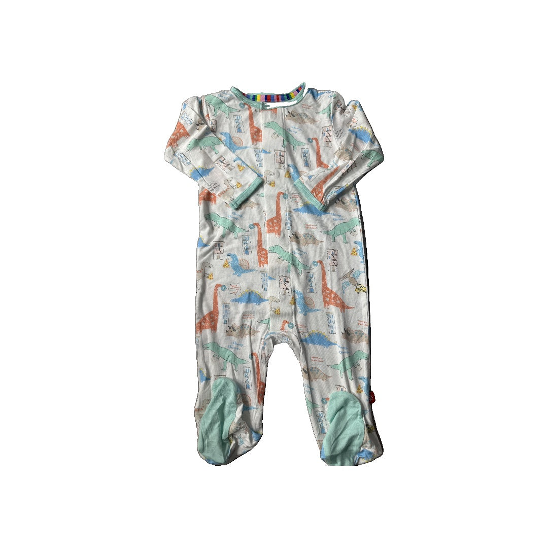 Magnetic Me Unisex Dinosaur | White Pajamas Size: 6-9 months Dinosaur | White