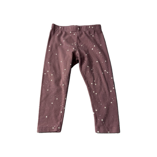 Colored Organics Girls Dusty Rose | White | Stars Pants Size: 2T Dusty Rose | White | Stars