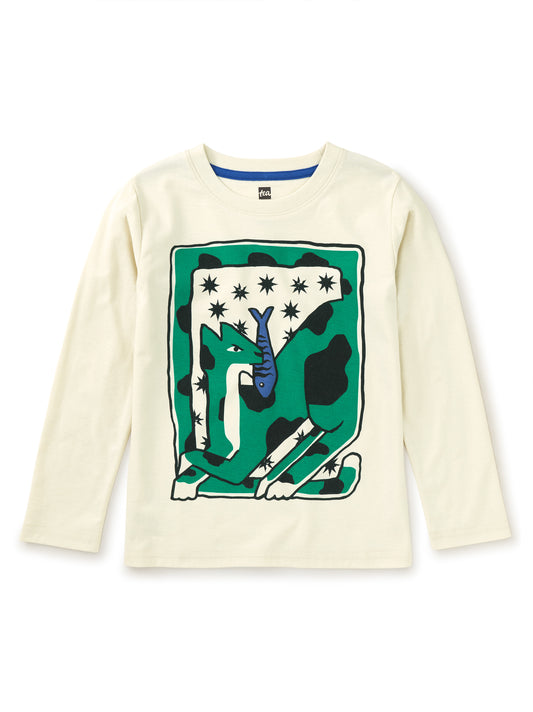 Tea Collection Boys Ecru Fish Market T-Shirt Size: 6 Years Ecru Fish Market