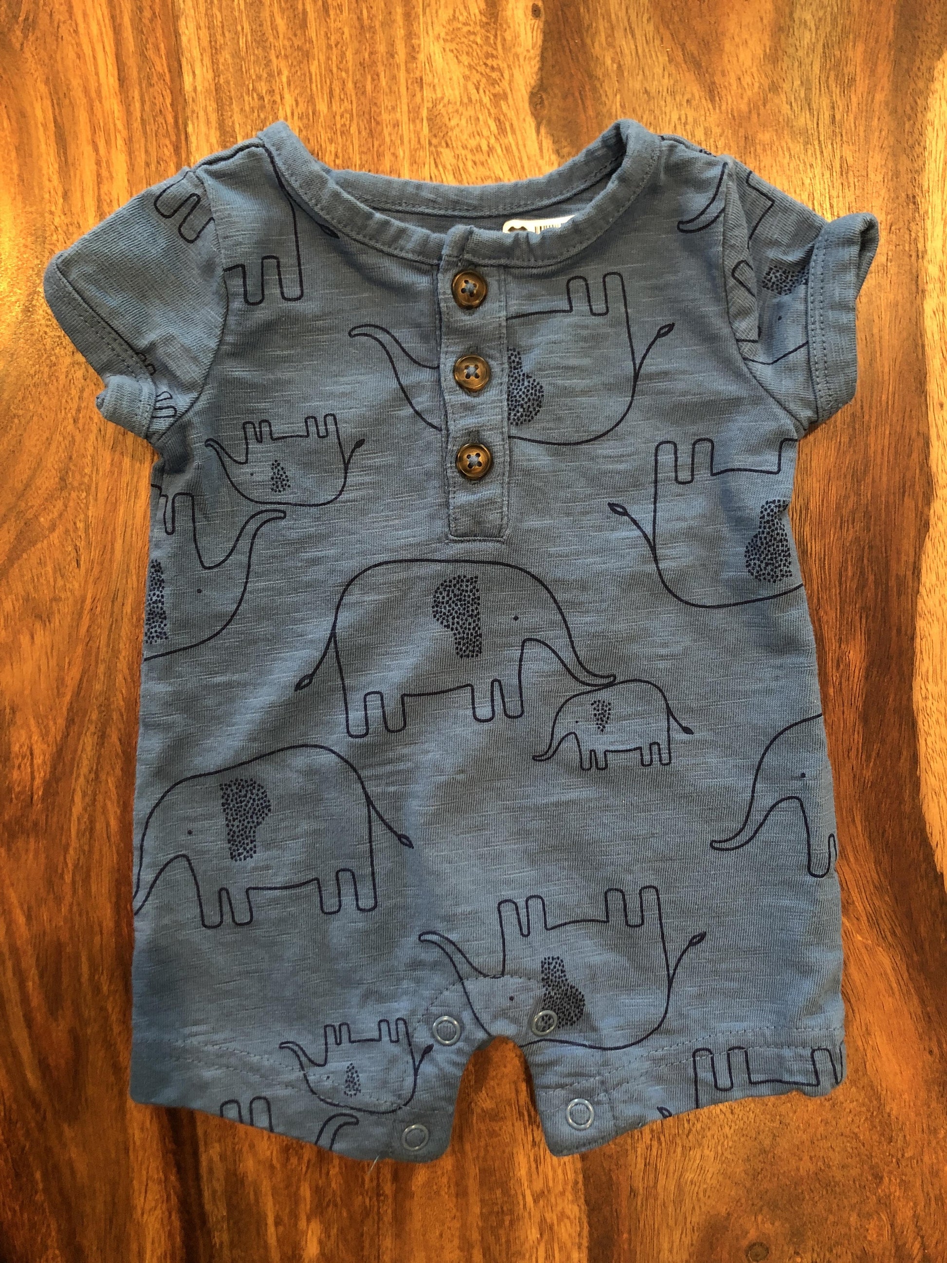 Carters Boys Elephant | Light Blue Romper Size: Newborn Elephant | Light Blue