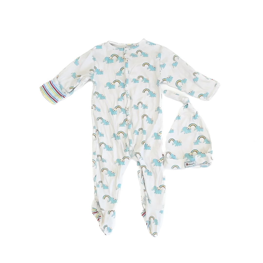 Piccalilly Unisex Elephants 1-piece footed Pajamas Size: 3-6 Months Elephants