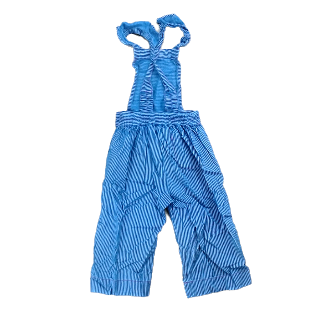 Rockets Of Awesome Girls Faux Denim | Thin White Stripes Overalls Size: 6 Years Faux Denim | Thin White Stripes