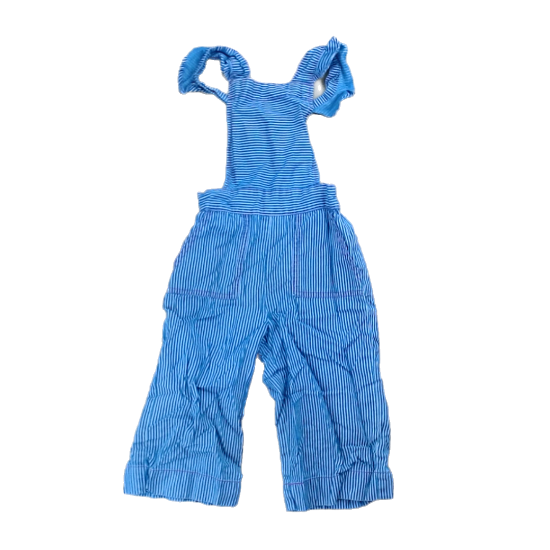 Rockets Of Awesome Girls Faux Denim | Thin White Stripes Overalls Size: 6 Years Faux Denim | Thin White Stripes