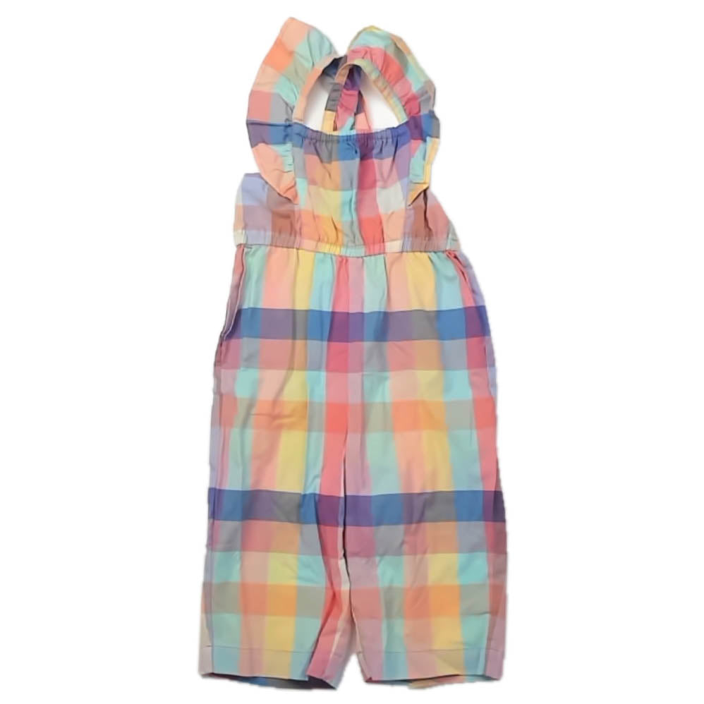 Tea Collection Girls Feliz Familia Plaid Romper Size: 2T Feliz Familia Plaid