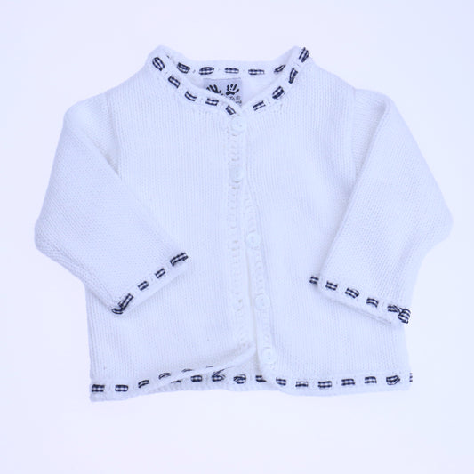 fingerprints Girls White Cardigan Size: 6 Months White