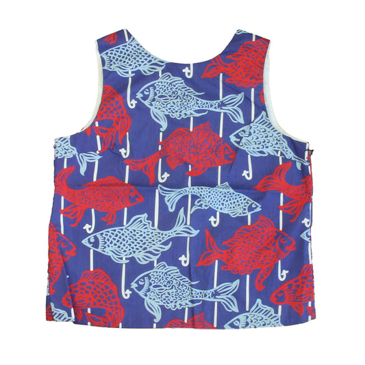 Classic Prep Girls Fishy Fishy Blouse Size: 6-14 Years Fishy Fishy