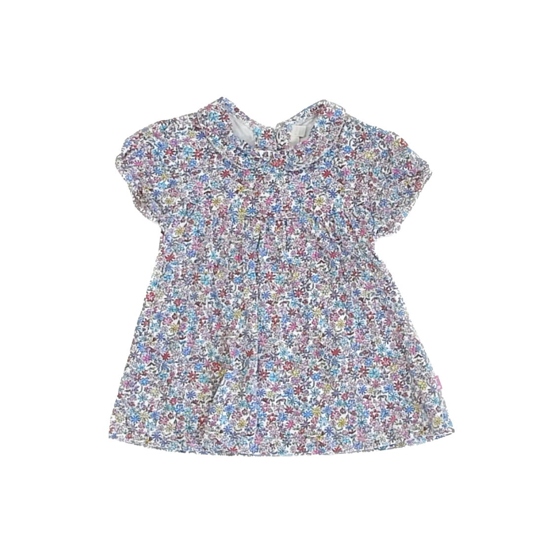 JoJo Maman Bebe Girls Floral Short Sleeve Shirt Size: 4-5T Floral