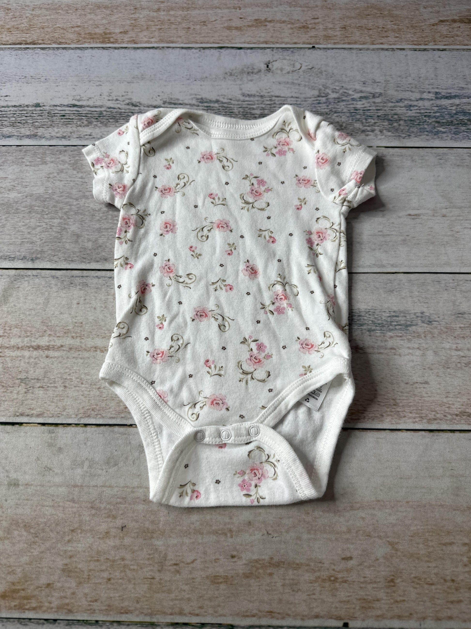 Little Me Girls Floral Onesie Size: 3 months Floral