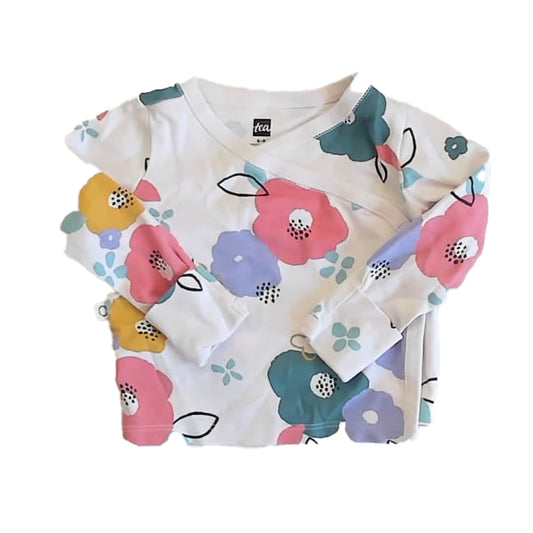 Tea Collection Girls Floral Long Sleeve Shirt Size: 6-9 Months Floral