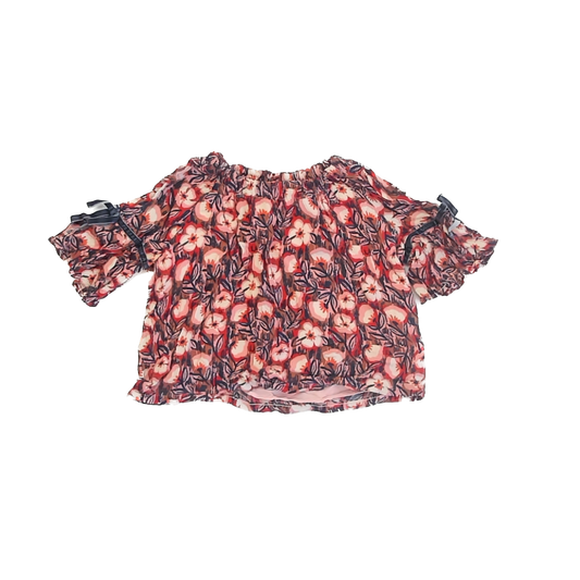 Gymboree Girls Floral Short Sleeve Shirt Size: 5-6 Years Floral