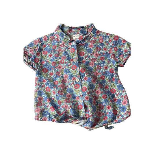Carters Girls Floral Button Down Short Sleeve Size: 12 months Floral