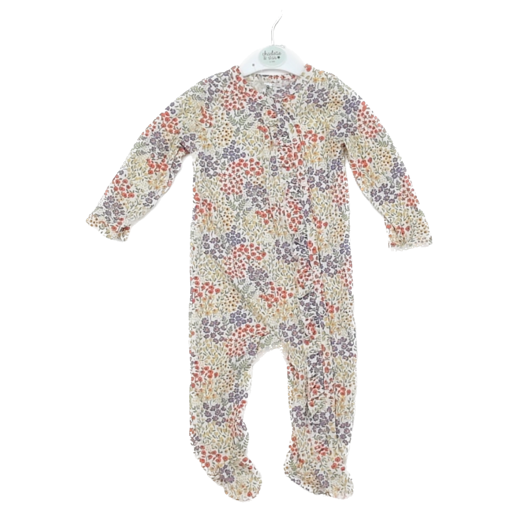 charlotte & star Girls Floral 1-piece footed Pajamas Size: 6-9 Months Floral