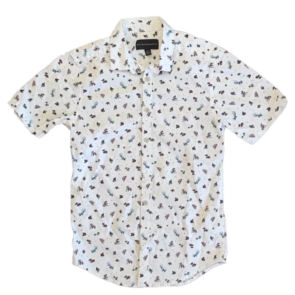 No Boundaries Boys Floral Button Down Short Sleeve Size: Mens XS Floral