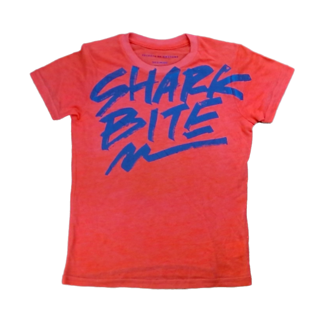 Rockets Of Awesome Boys Florescent Orange | Shark Bite T-Shirt Size: 8 Years Florescent Orange | Shark Bite