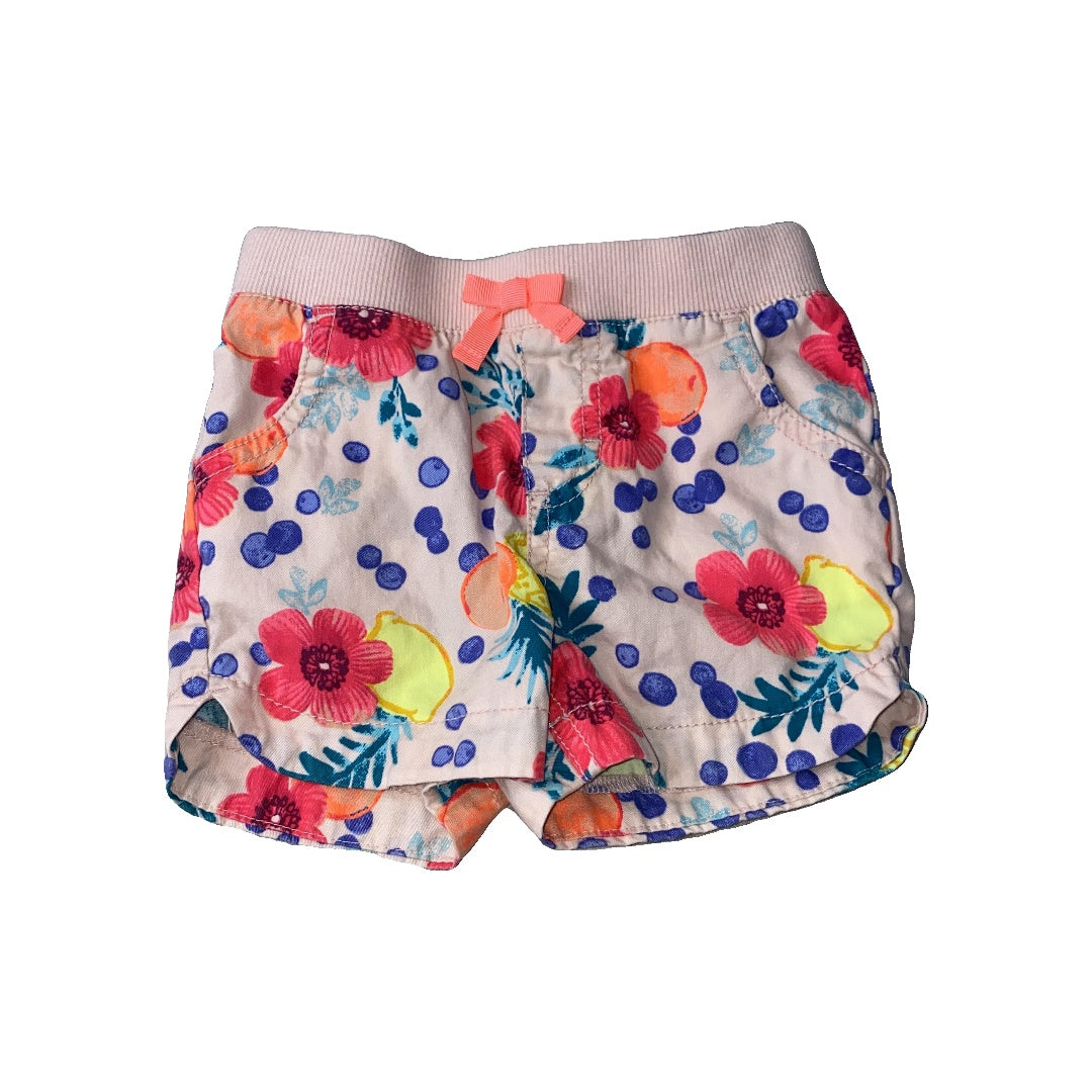 Girls Flowers | pink | Coral Shorts Size: 18 months Flowers | pink | Coral