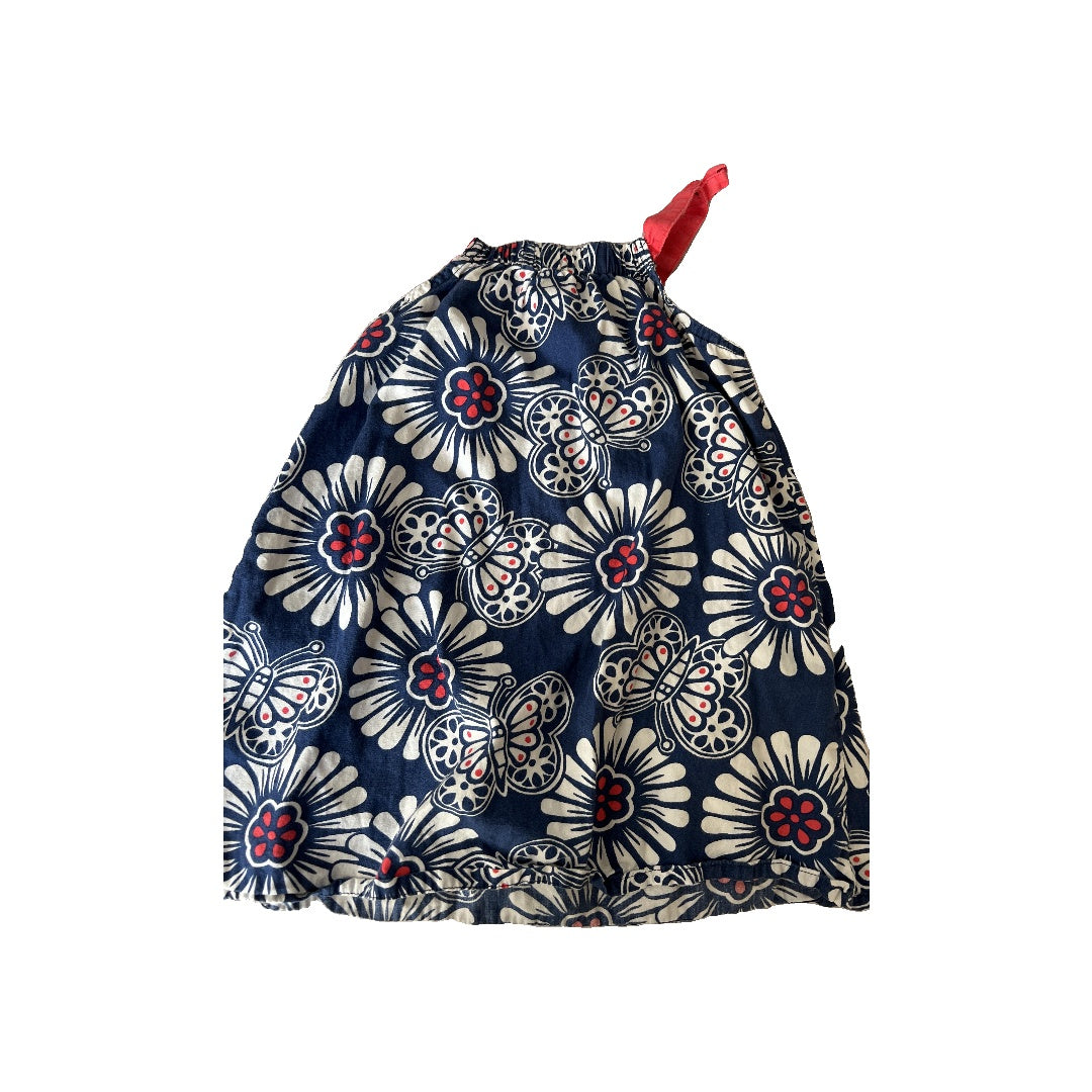 Girls Flowers | Red | Navy Blue Dress Size: 18-24 months Flowers | Red | Navy Blue