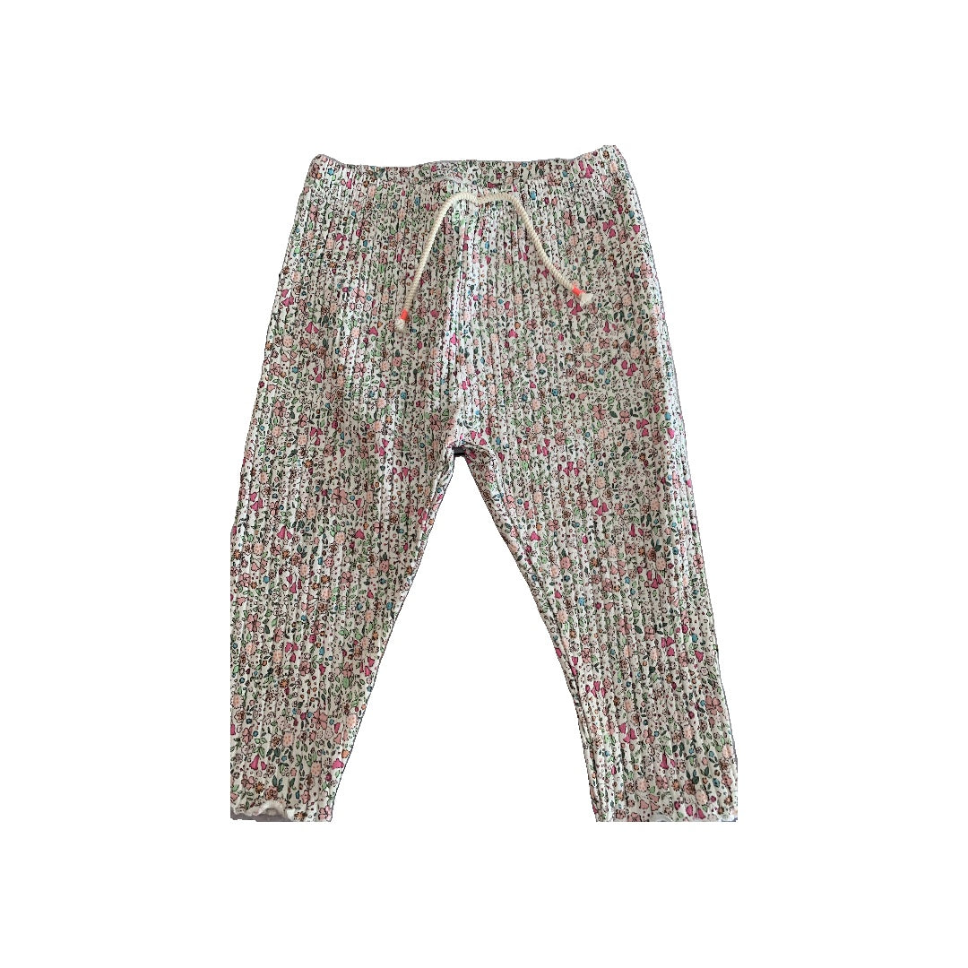 Zara Girls Flowers Pants Size: 9-12 Months Flowers